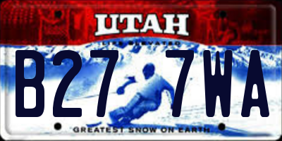 UT license plate B277WA