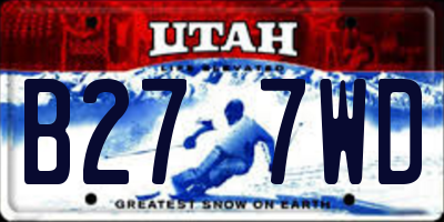 UT license plate B277WD