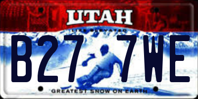 UT license plate B277WE