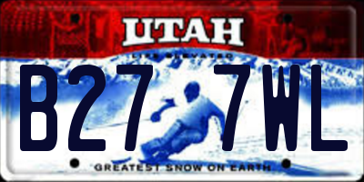 UT license plate B277WL