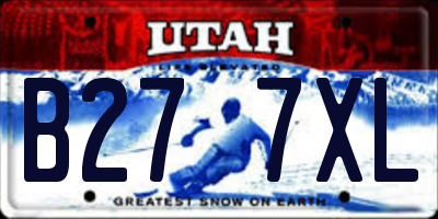 UT license plate B277XL