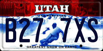 UT license plate B277XS