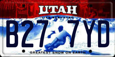 UT license plate B277YD