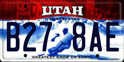 UT license plate B278AE