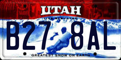 UT license plate B278AL