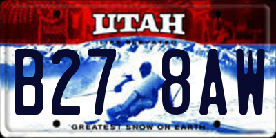 UT license plate B278AW