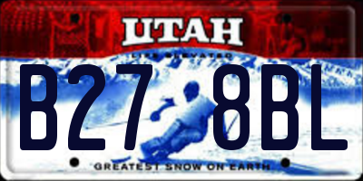 UT license plate B278BL