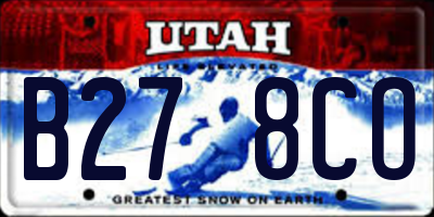 UT license plate B278CO