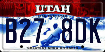 UT license plate B278DK
