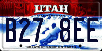 UT license plate B278EE