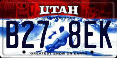 UT license plate B278EK