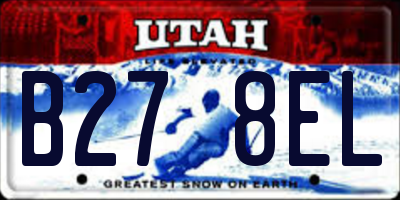 UT license plate B278EL