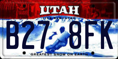 UT license plate B278FK