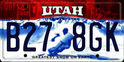 UT license plate B278GK