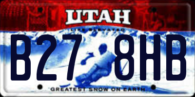 UT license plate B278HB