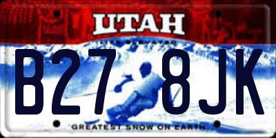 UT license plate B278JK