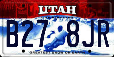 UT license plate B278JR