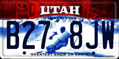 UT license plate B278JW