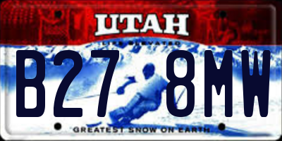 UT license plate B278MW
