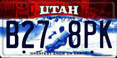 UT license plate B278PK
