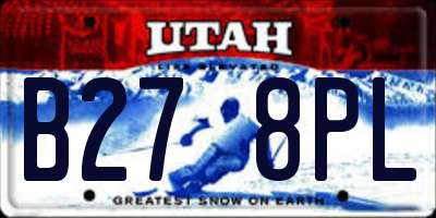 UT license plate B278PL