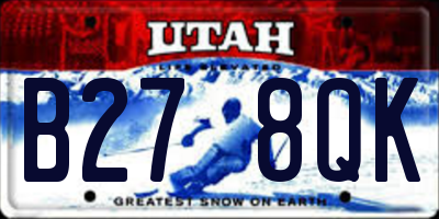 UT license plate B278QK