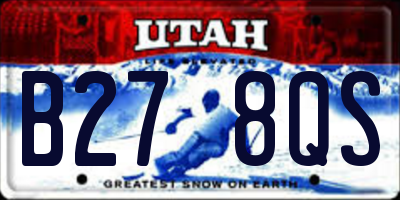 UT license plate B278QS