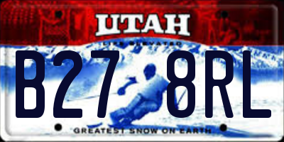 UT license plate B278RL