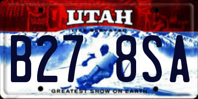UT license plate B278SA