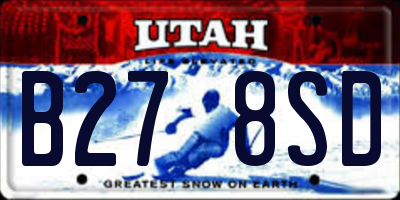 UT license plate B278SD