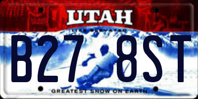 UT license plate B278ST