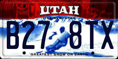 UT license plate B278TX