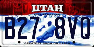 UT license plate B278VQ