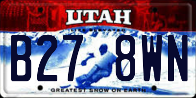 UT license plate B278WN