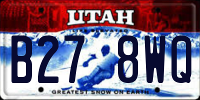 UT license plate B278WQ
