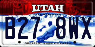 UT license plate B278WX