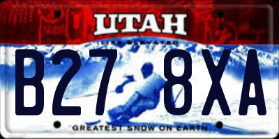 UT license plate B278XA