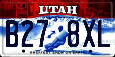 UT license plate B278XL