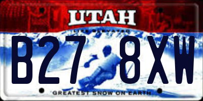 UT license plate B278XW