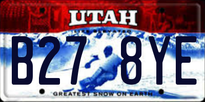 UT license plate B278YE