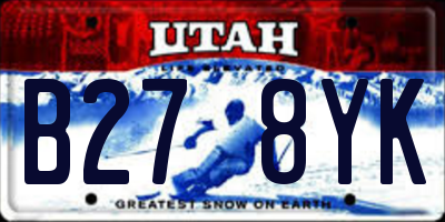 UT license plate B278YK