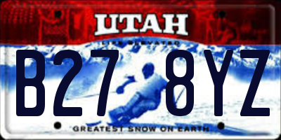 UT license plate B278YZ