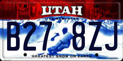 UT license plate B278ZJ