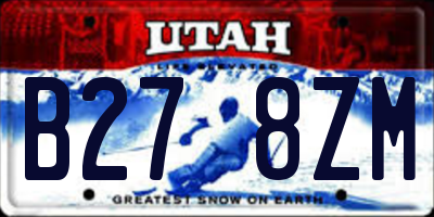 UT license plate B278ZM