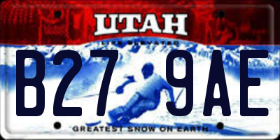 UT license plate B279AE