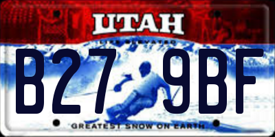 UT license plate B279BF