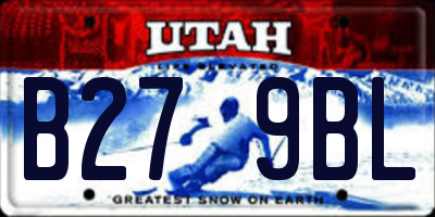 UT license plate B279BL