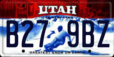 UT license plate B279BZ