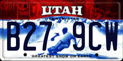 UT license plate B279CW