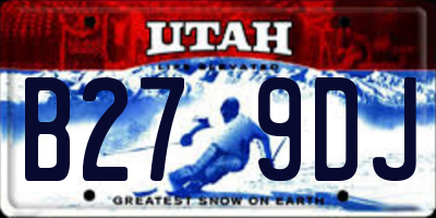 UT license plate B279DJ